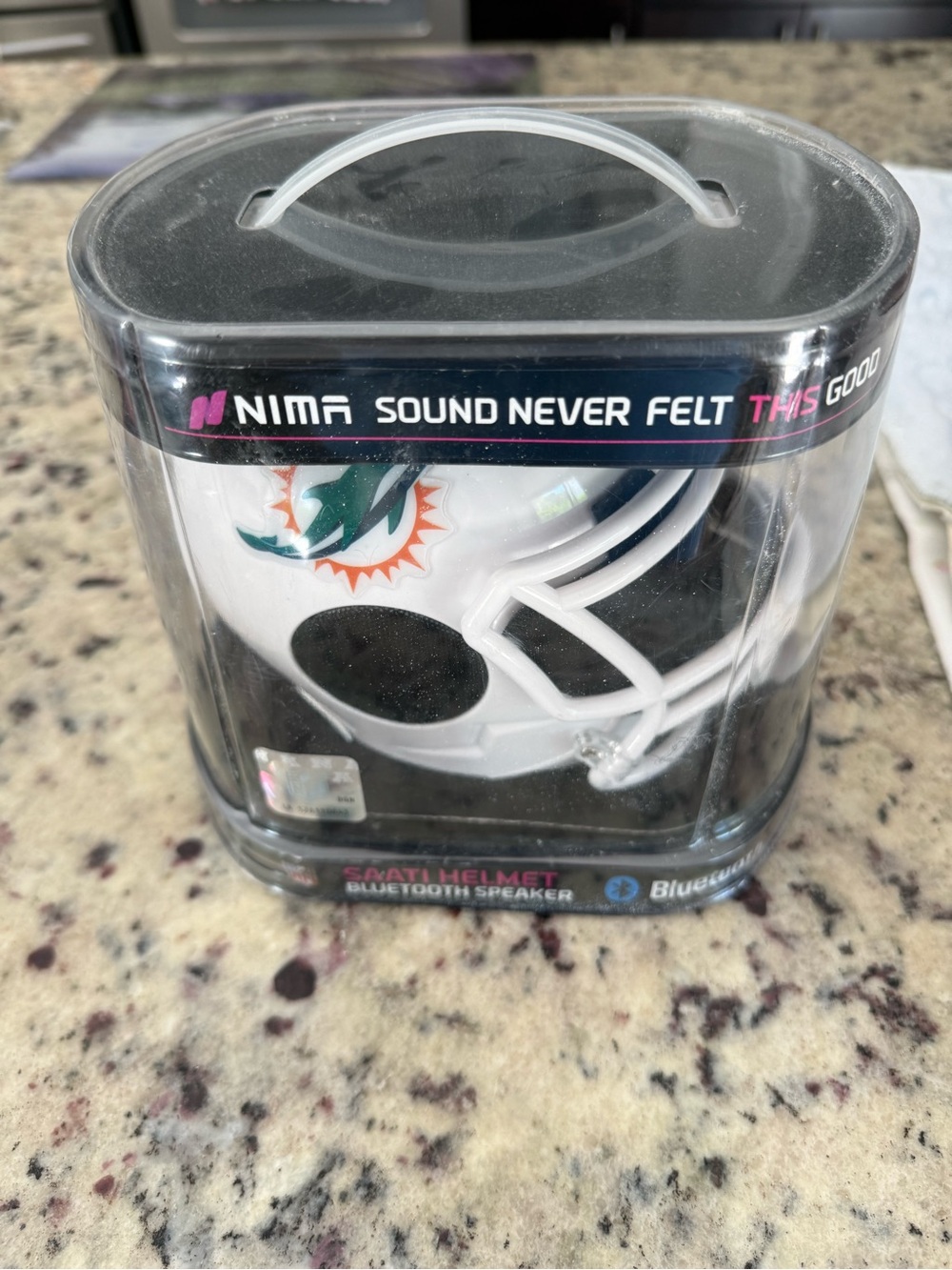 Nima NFL Miami Dolphins White Mini Helmet Bluetooth Speaker